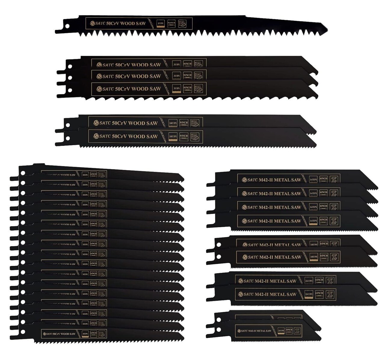 Kitcheniva Reciprocating Saw Blades 32 Pcs Pruner Saw Metal Wood Blades